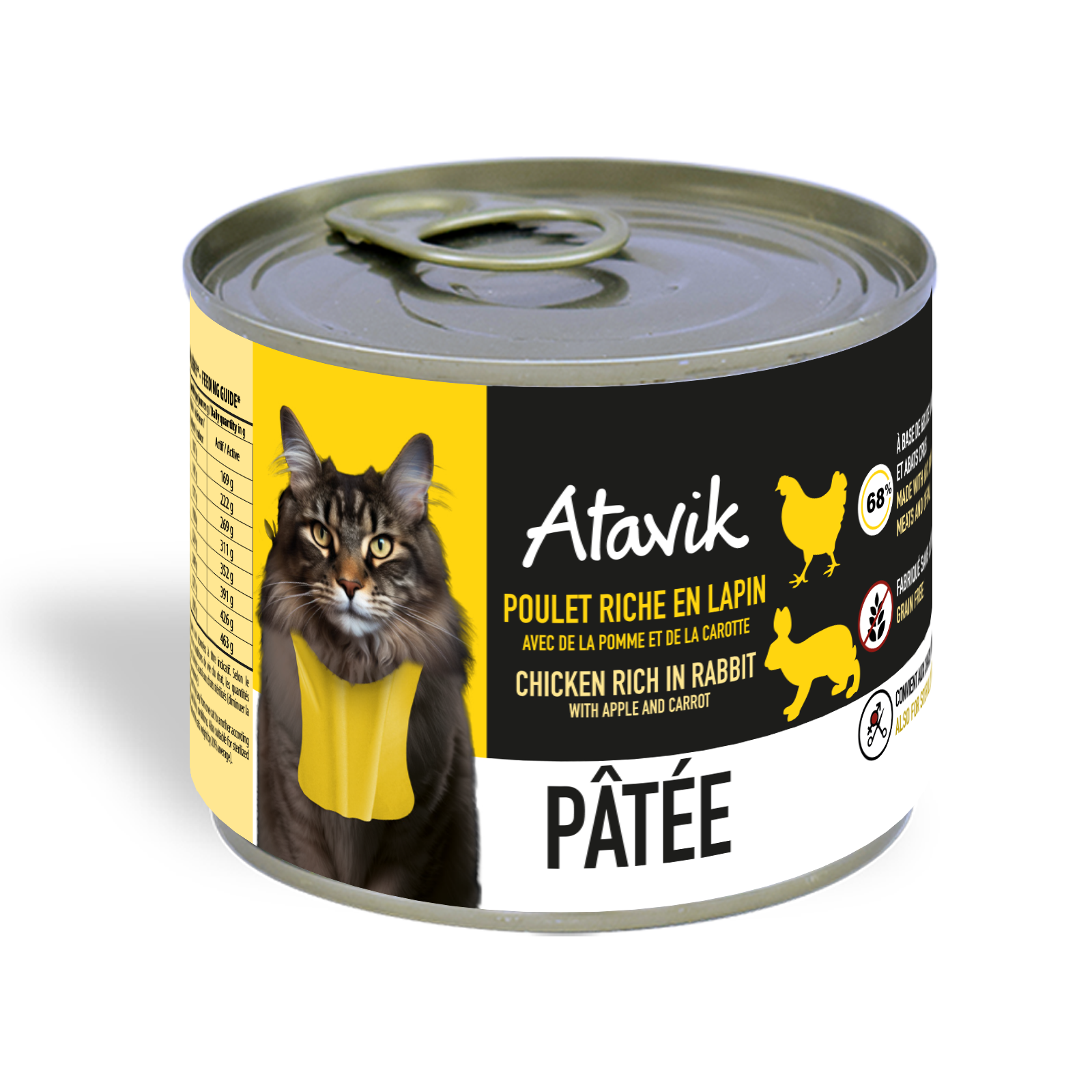 Pâtée pour chat – Dinde riche en Chevreuil (200g)