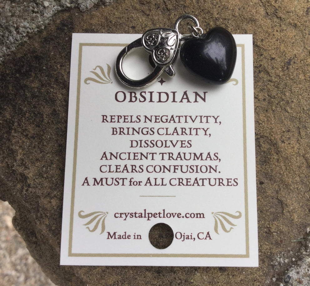 crystal pet love pendentif obsidienne