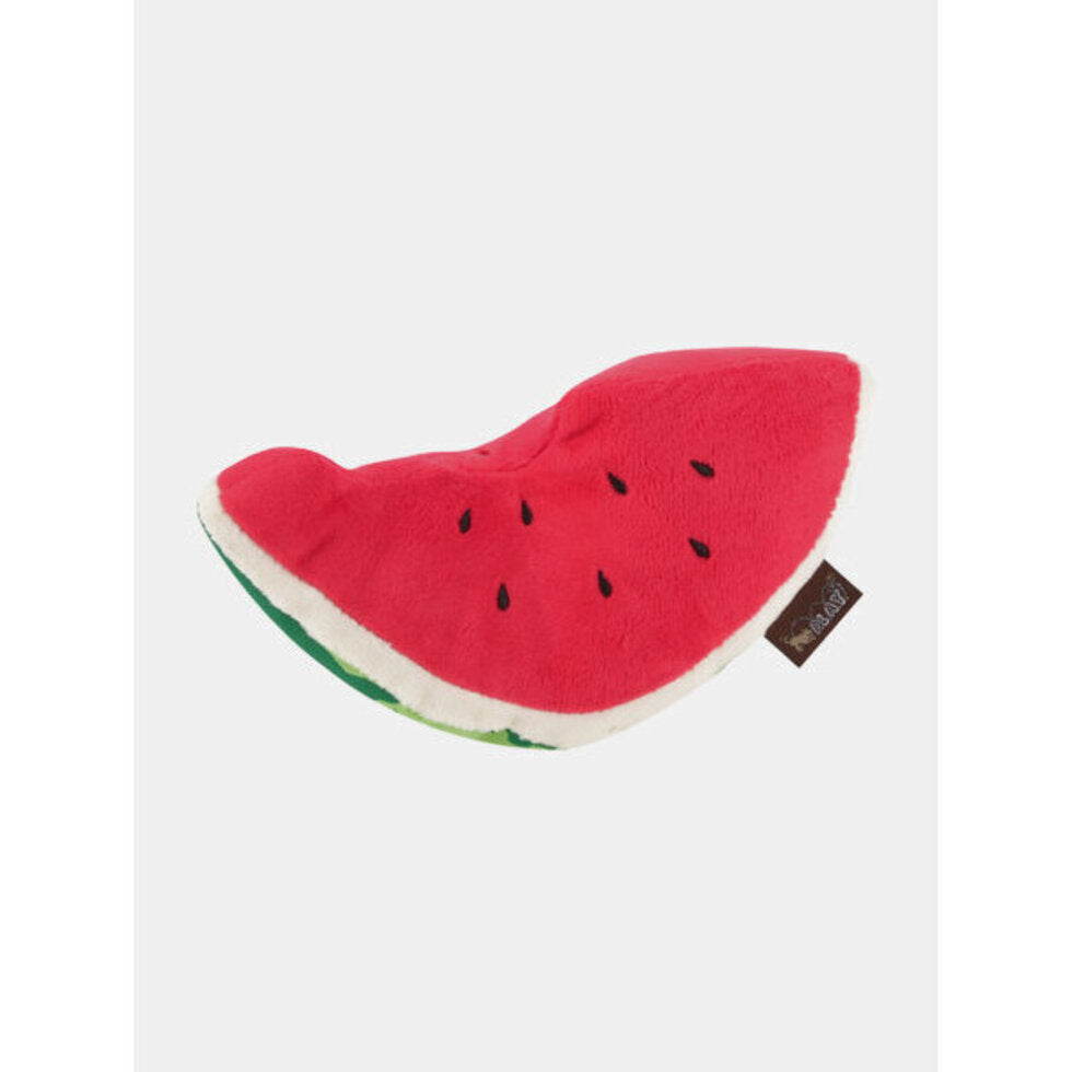 Peluche pour chien en forme de pastèque 🍉 de Pet PLAY – Jouet écologique, durable et ludique avec son garnissage en fibres recyclées PlanetFill®.