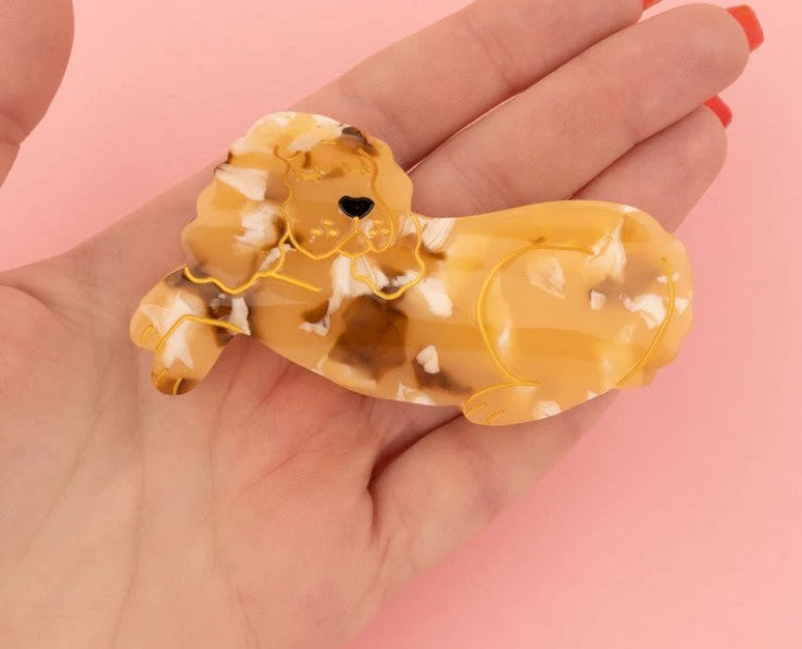 accessoire cheveux chien élégant marron doré