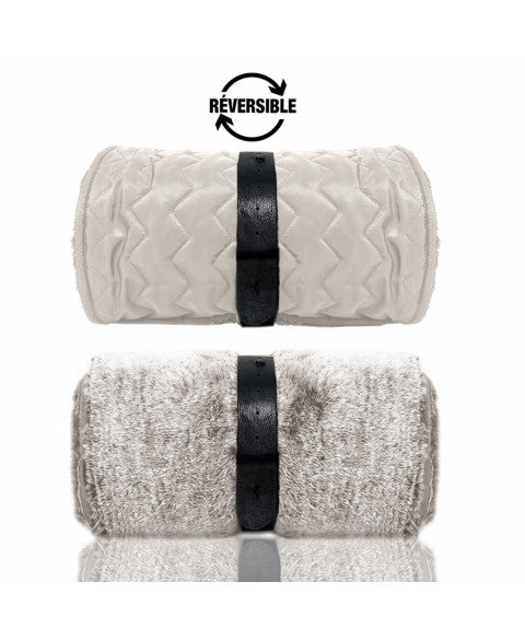 Plaid Méribel taupe pour chien et chat - Double face confort et élégance