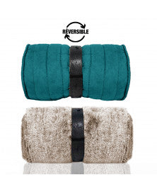 Plaid double-face fourrure marron chic pour animaux