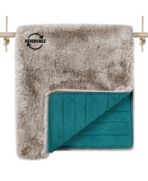 Plaid Yukon bleu pétrole Milk & Pepper pour chien et chat