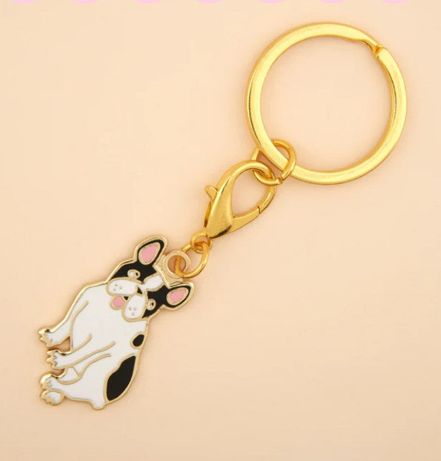 porte-clé bouledogue médaille chien drôle