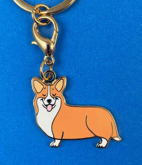 porte-clé corgi médaille chien mignonne