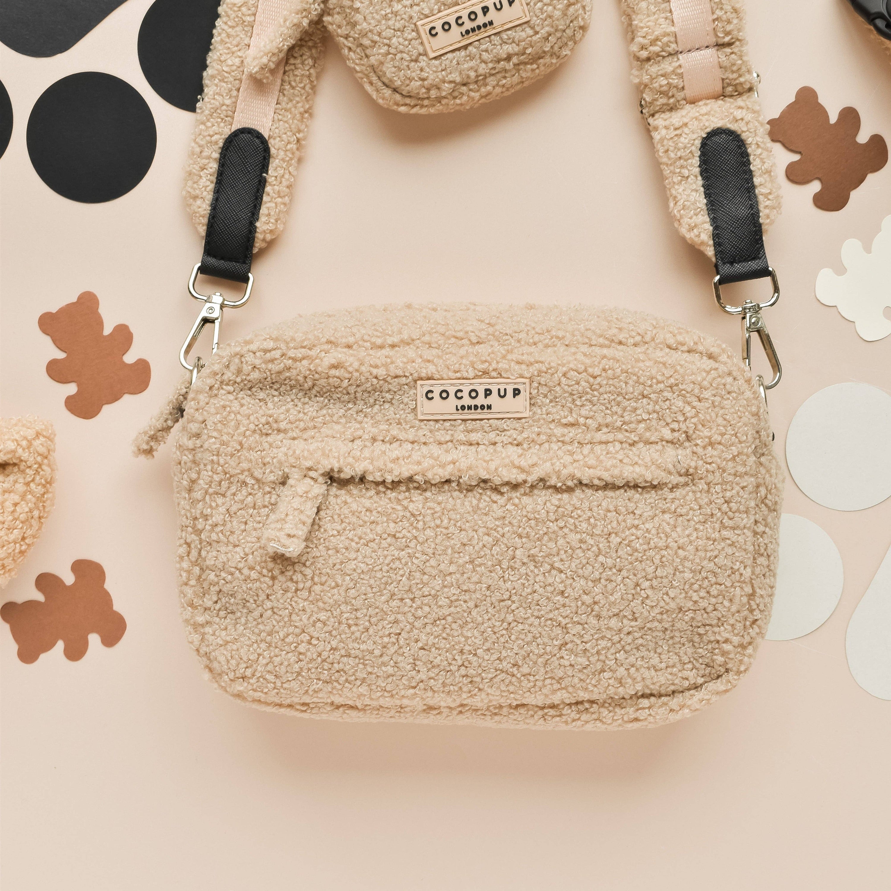 Sac de promenade Teddy Rupert beige moelleux pour chien