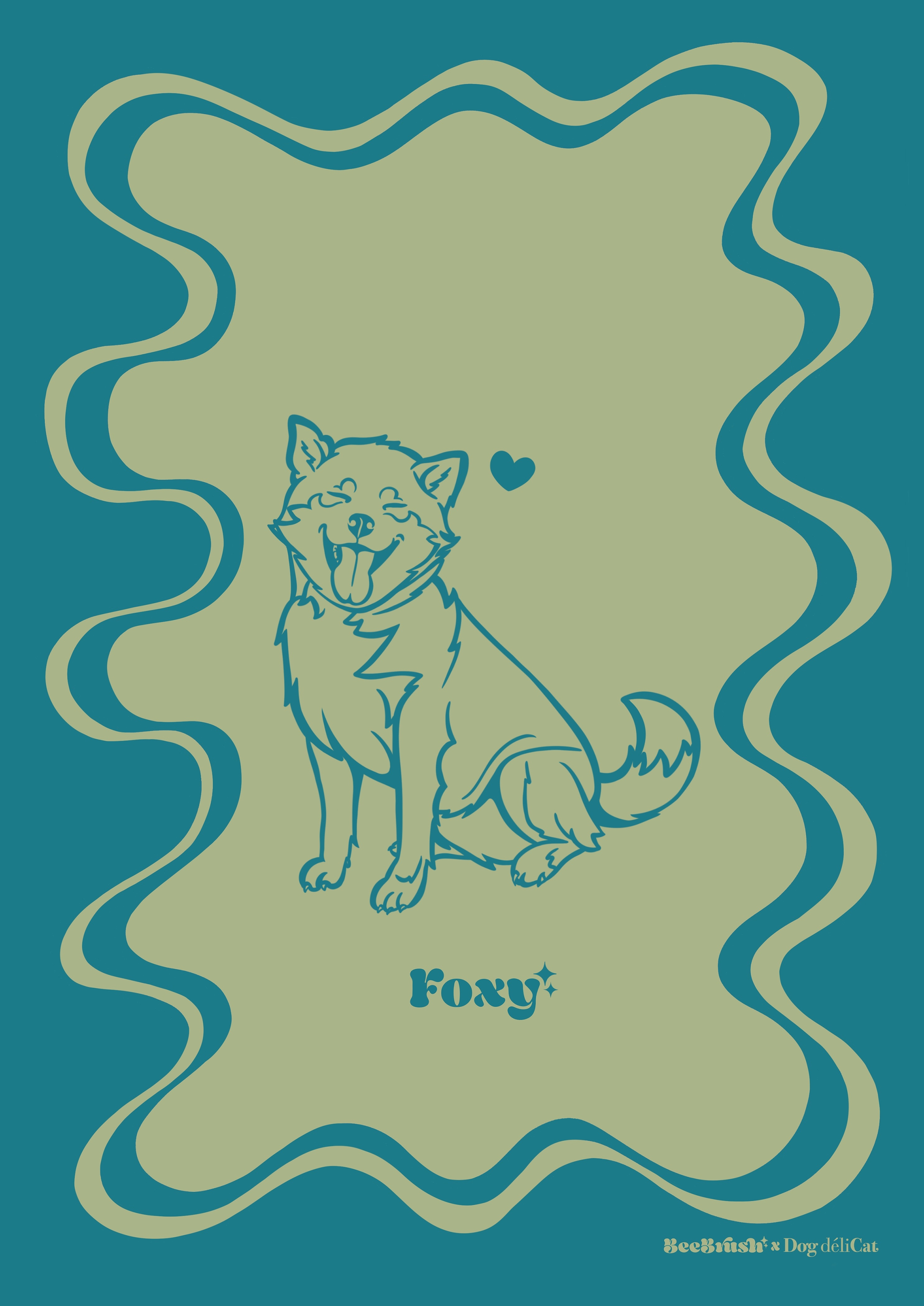 affiche shiba a4 beebrush ondulée