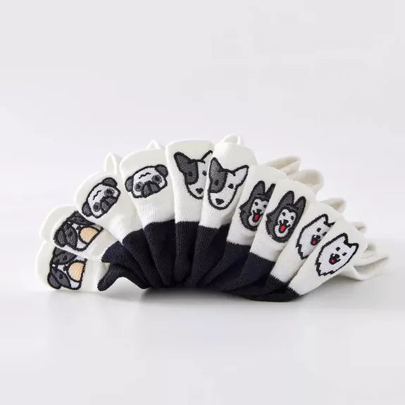 Chaussettes avec motif de chien noir & blanc  - Collection Tites Chaussettes