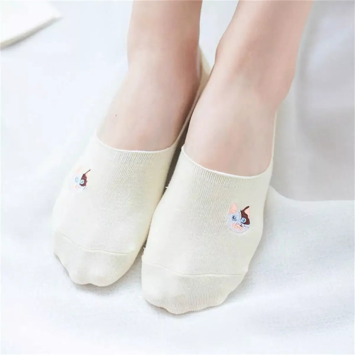 Socquettes invisibles avec motif de chat coloré - Collection Tites Chaussettes