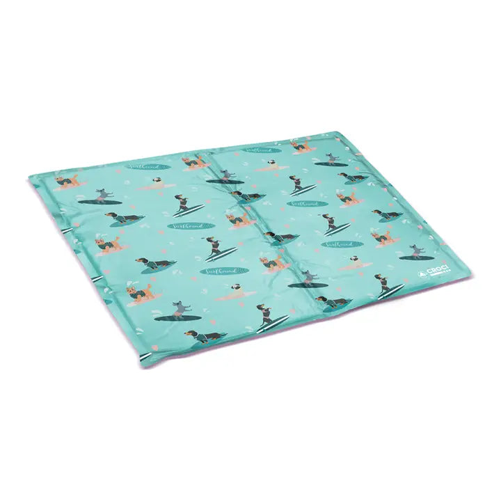 Tapis rafraîchissant chien Croci motif Surf – anti chaleur été