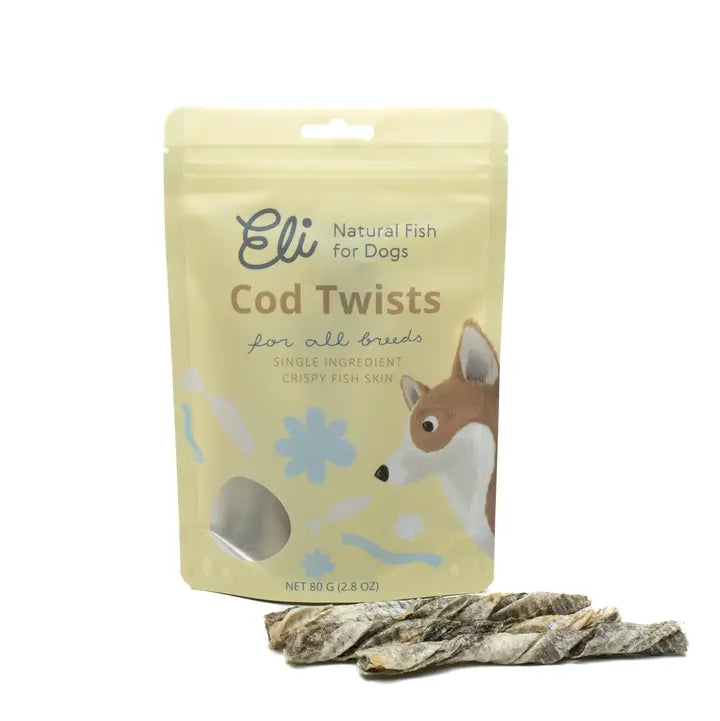Torsades de peau de morue séchée pour chien Eli – Eli Pet Products – DOG DéliCAT
