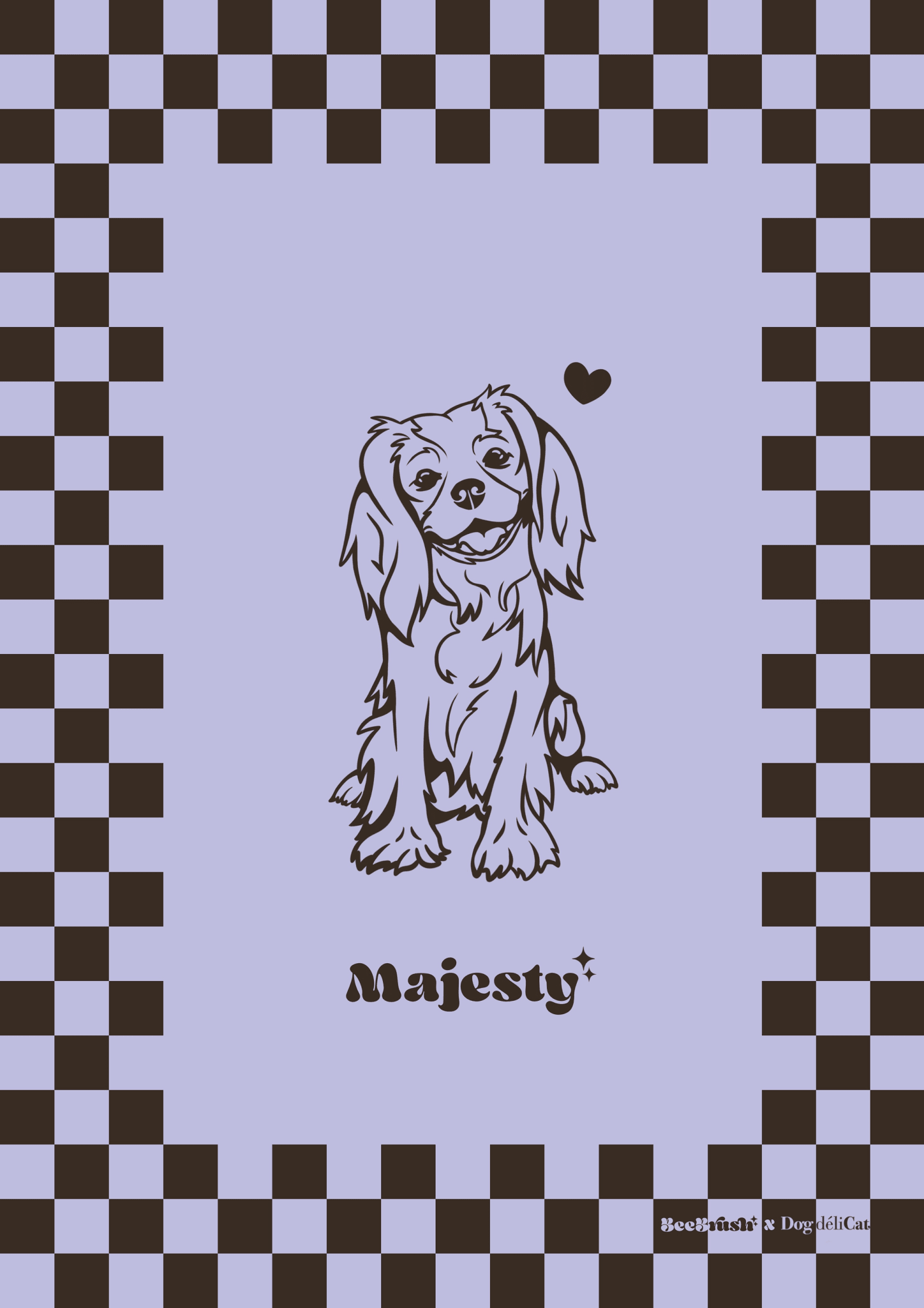 Affiche Cavalier King Charles A4 – Majesty – BeeBrush (BeePop) - BeeBrush - DOG DéliCAT