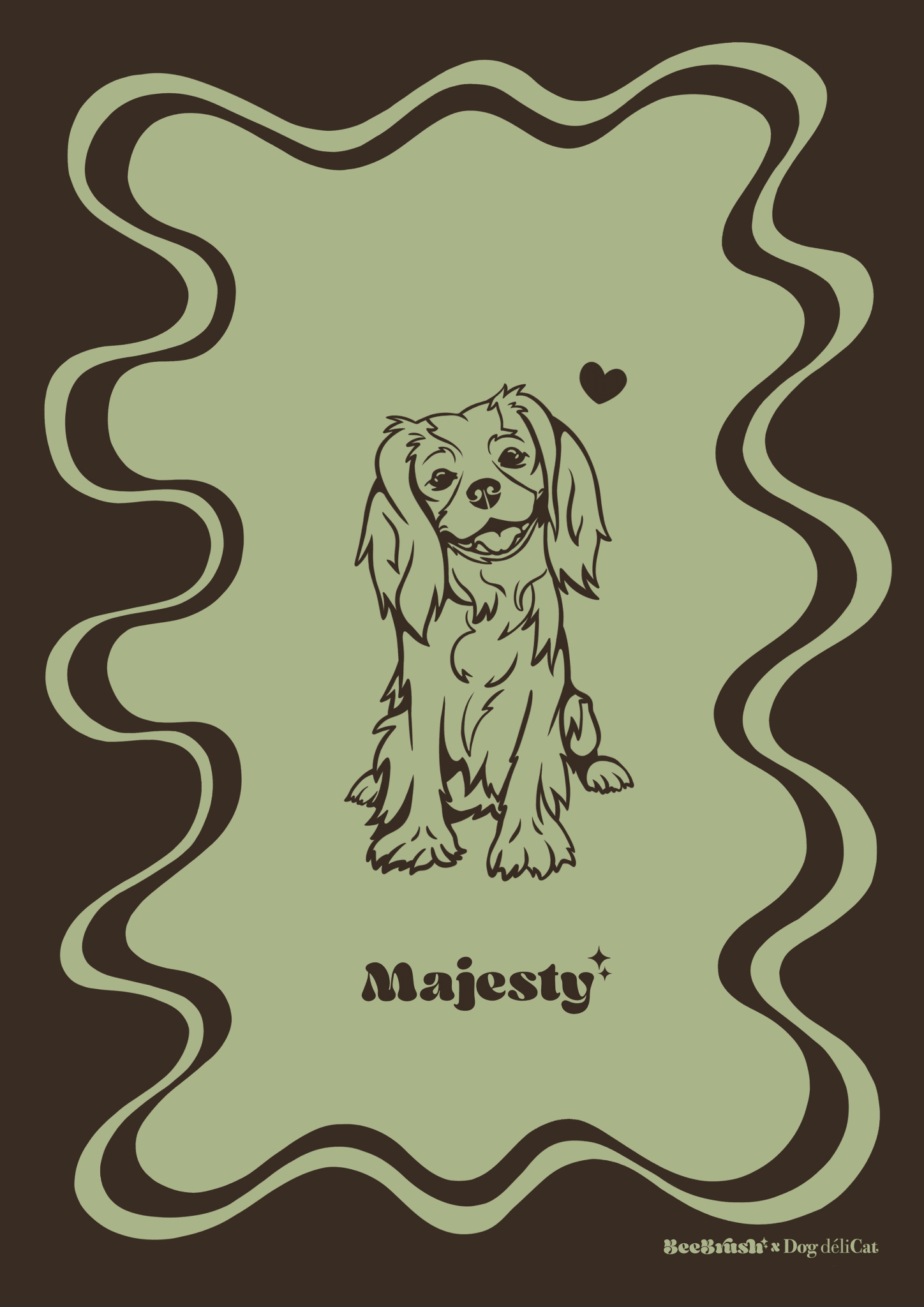 Affiche Cavalier King Charles A4 – Majesty – BeeBrush (BeePop) - BeeBrush - DOG DéliCAT