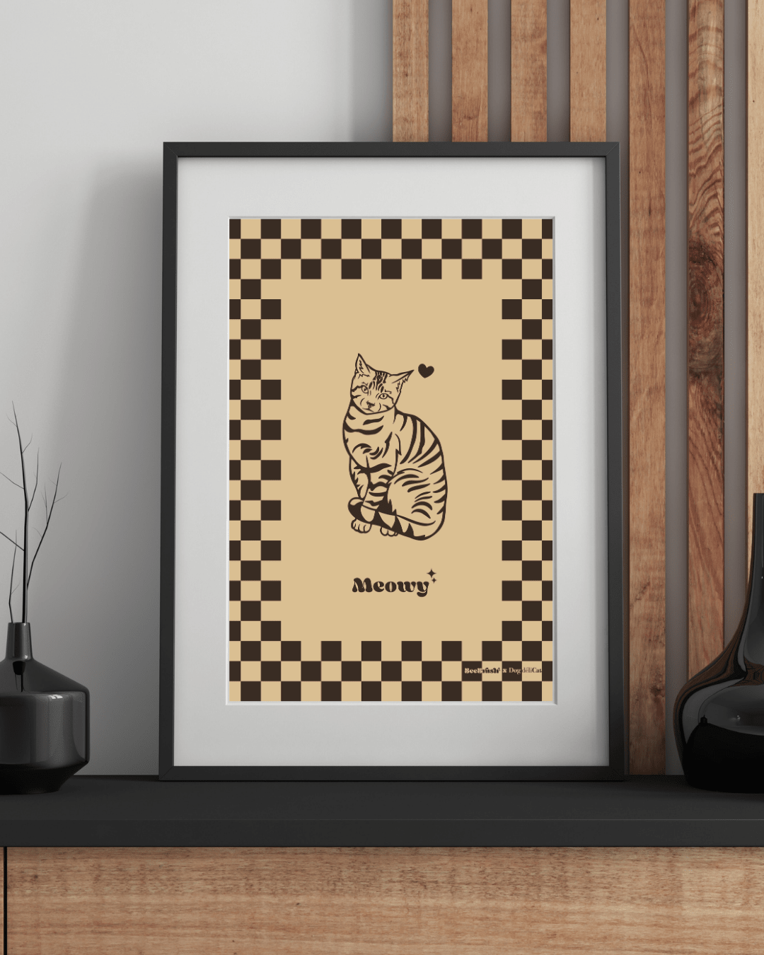 Affiche Chat Européen Tigré A4 – Meowy – BeeBrush (BeePop) - BeeBrush - DOG DéliCAT