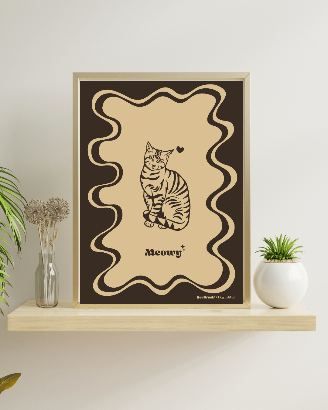 Affiche Chat Européen Tigré A4 – Meowy – BeeBrush (BeePop) - BeeBrush - DOG DéliCAT