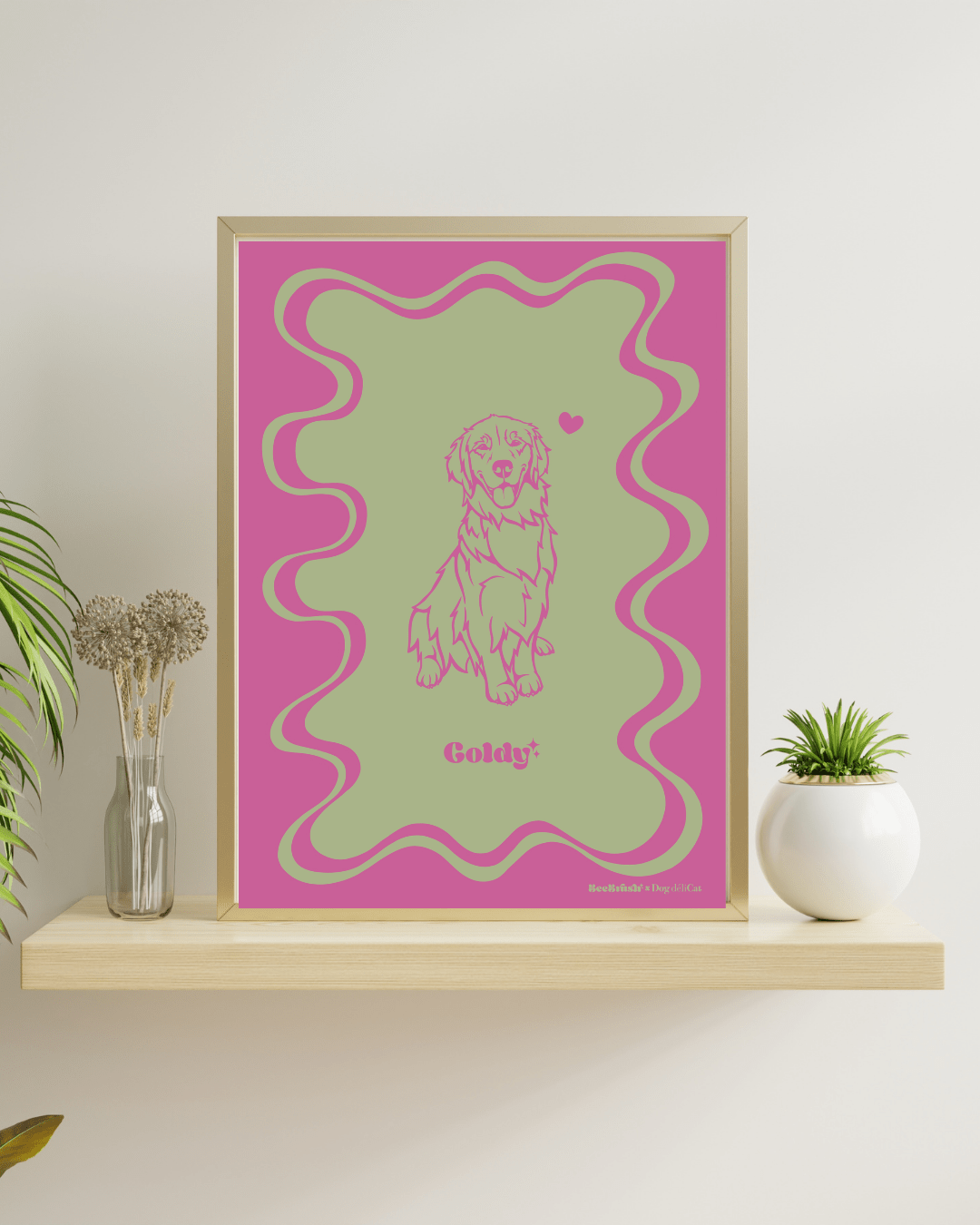 Affiche Golden Retriever A4 – Goldy – BeeBrush (BeePop) - BeeBrush - DOG DéliCAT