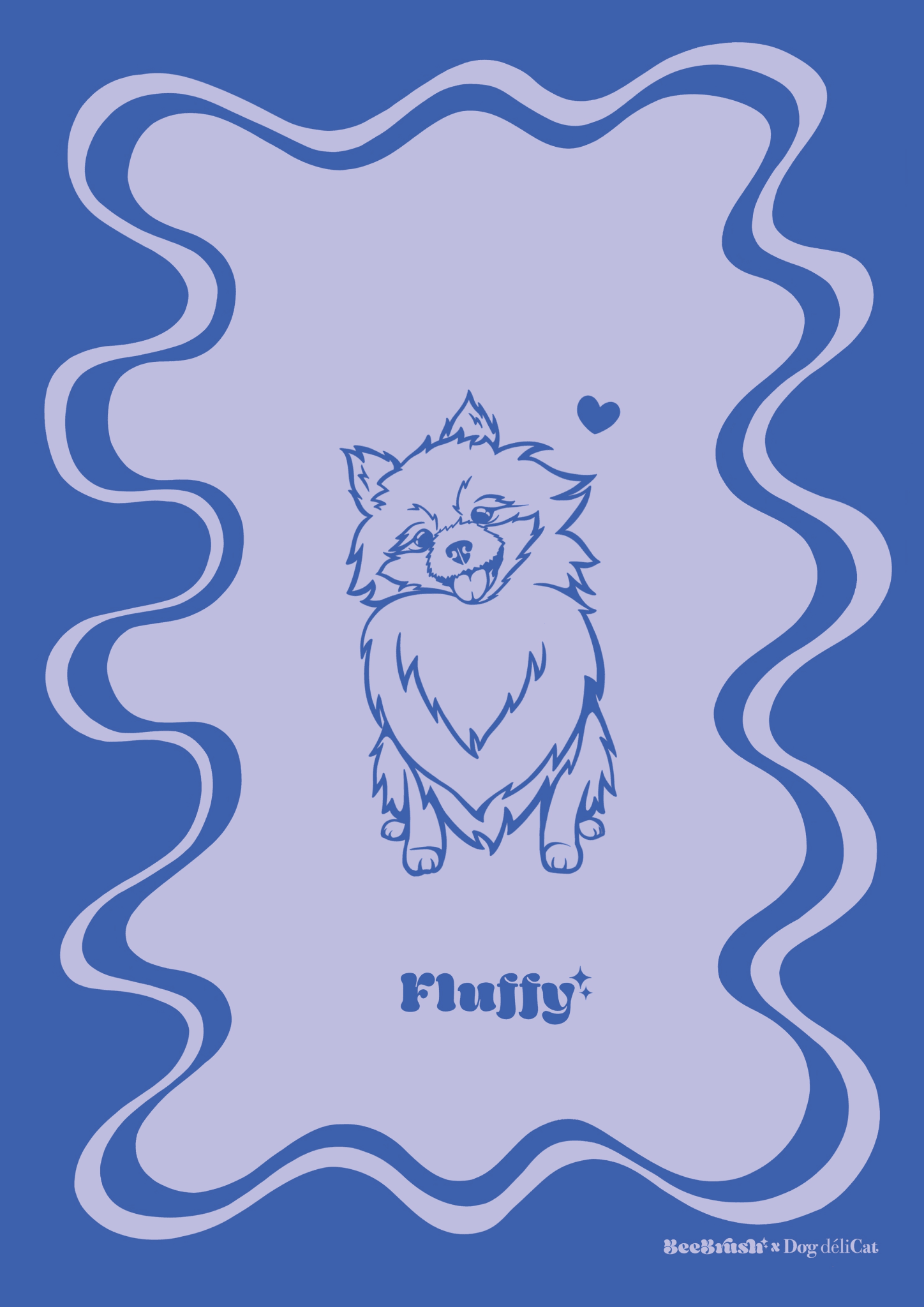 Affiche Spitz A4 – Fluffy – BeeBrush (BeePop) - BeeBrush - DOG DéliCAT