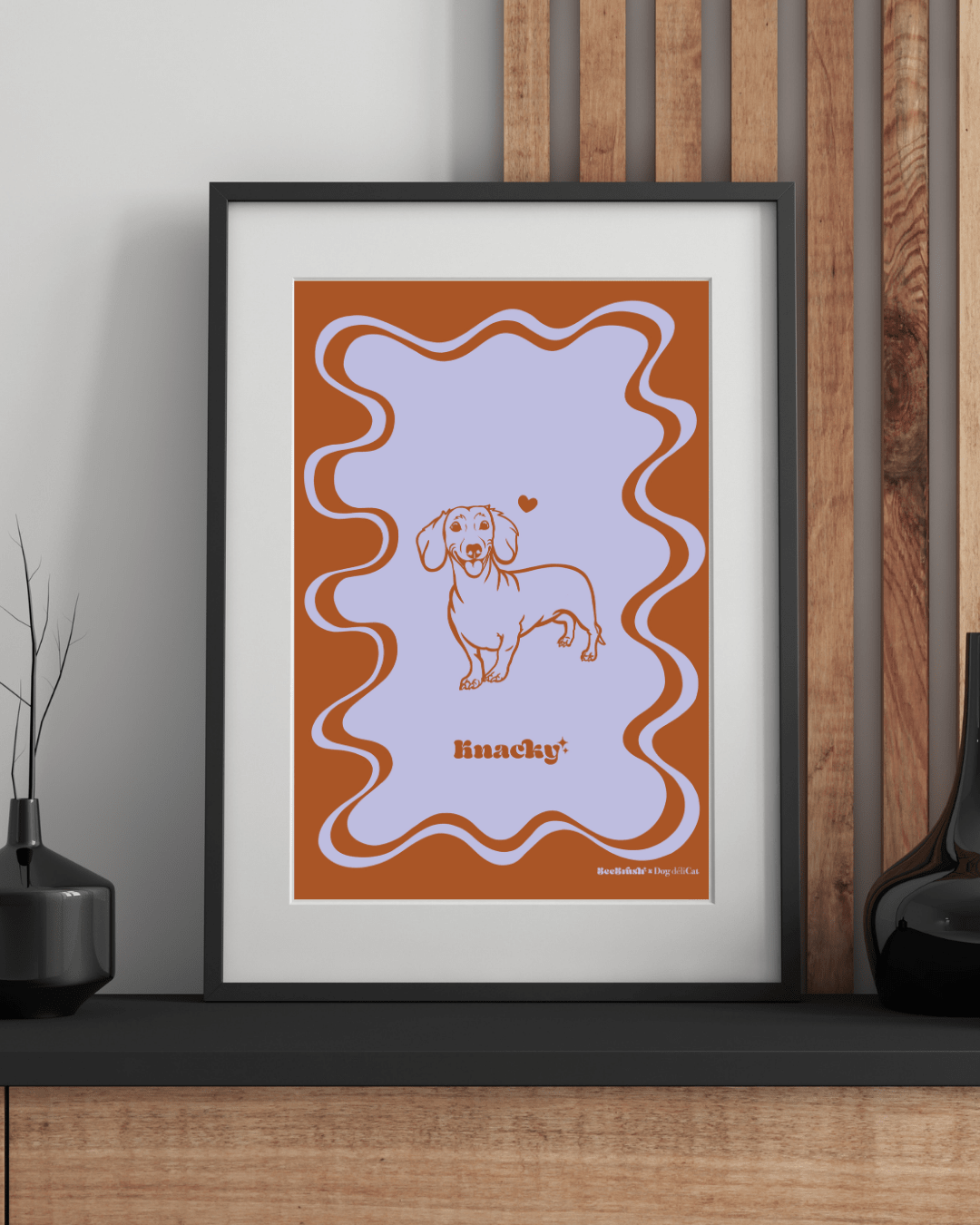 Affiche Teckel A4 – Knacky – BeeBrush (BeePop) - BeeBrush - DOG DéliCAT