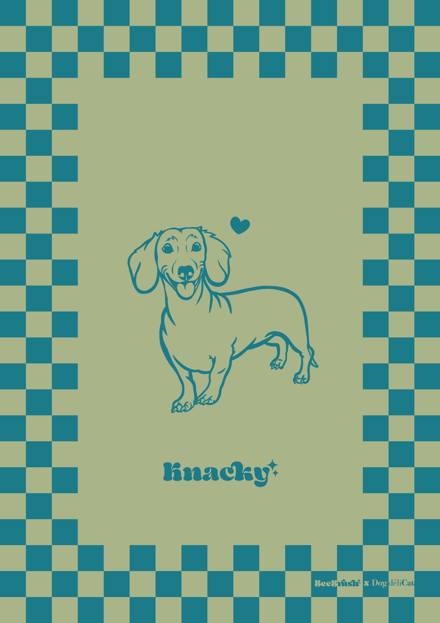 Affiche Teckel A4 – Knacky – BeeBrush (BeePop) - BeeBrush - DOG DéliCAT
