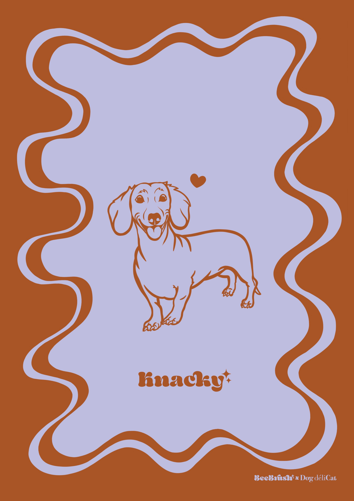 Affiche Teckel A4 – Knacky – BeeBrush (BeePop) - BeeBrush - DOG DéliCAT