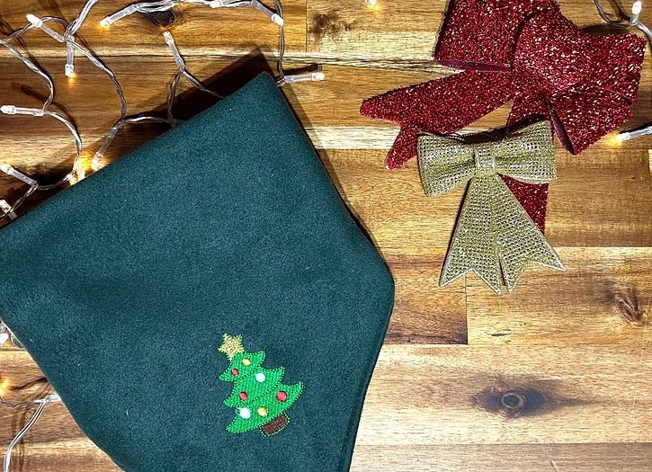 Bandana de Noël Brodé Sapin en feutrine pour Chiens et Chats - CREAPIMK - DOG DéliCAT