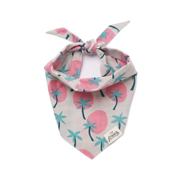Bandana pour chien en coton – Motif Soleil & Palmier - The Paws - DOG DéliCAT