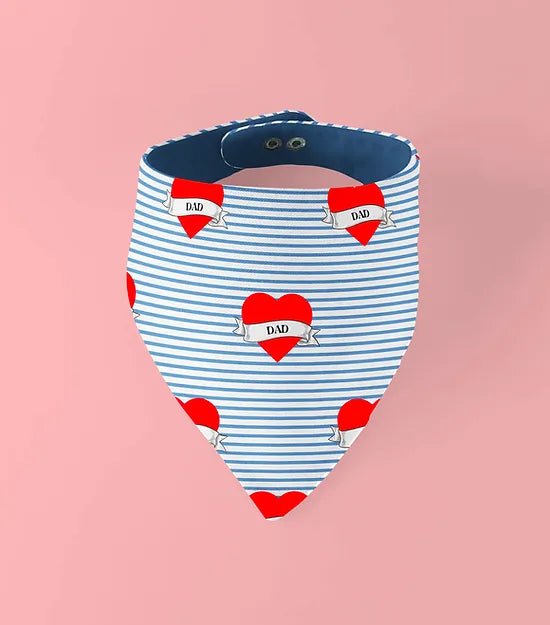 Bandana pour chien réversible I Love Dad - ARIZONA HOT DOGS - DOG DéliCAT