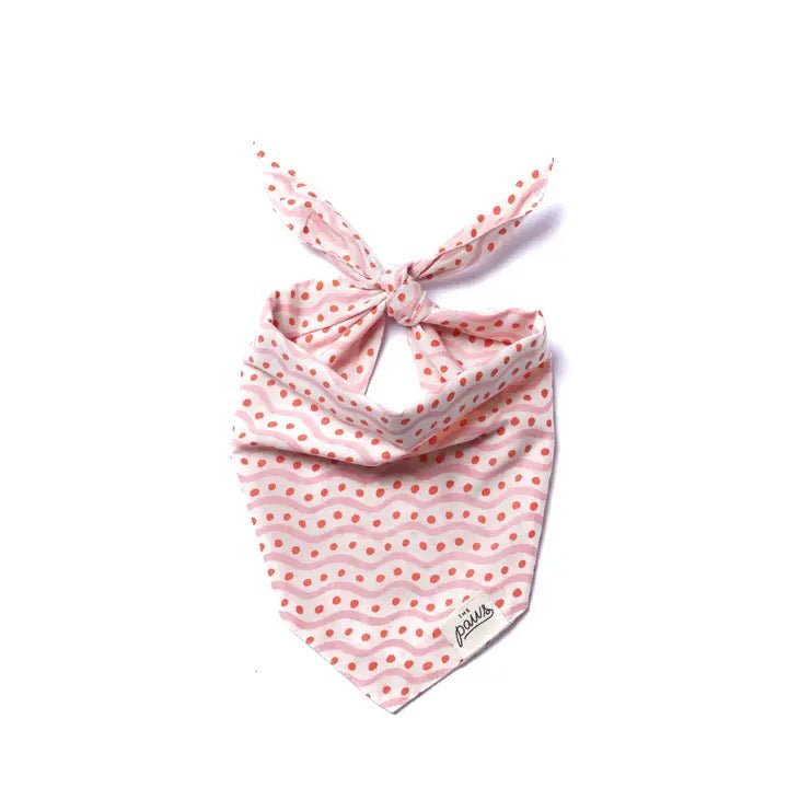 Bandana pour chien Rosy en coton – Motif printanier rose - The Paws - DOG DéliCAT