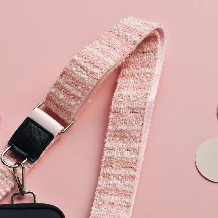 Bandoulière de sac de promenade pour chien – Tweed Texturé Rose - COCOPUP LONDON - DOG DéliCAT