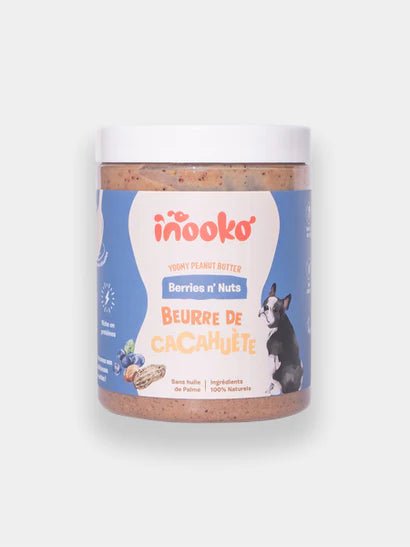 Beurre de cacahuète chien Myrtille & Fraise – Naturel & Gourmand - INOOKO - DOG DéliCAT