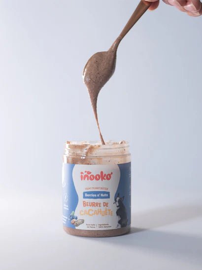 Beurre de cacahuète chien Myrtille & Fraise – Naturel & Gourmand - INOOKO - DOG DéliCAT