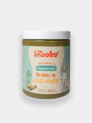 Beurre de cacahuète pour chien - Spiruline et Kelp 💚 - 300 g - INOOKO - DOG DéliCAT