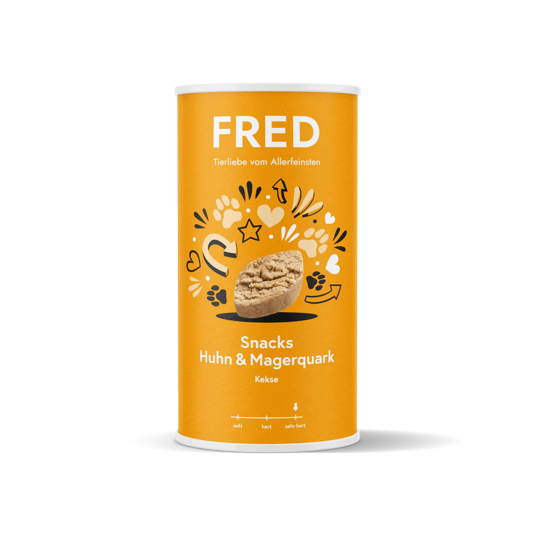 Biscuits Poulet & Fromage blanc allégé – Entraînement 250g - FRED & FELIA - DOG DéliCAT