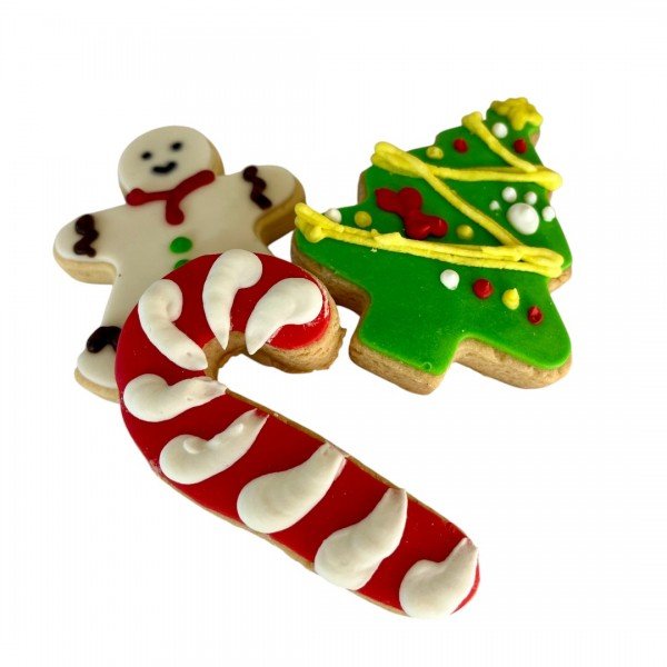 Boîte de Noël pour chien Tree + Candy + Ginger – biscuits décorés 55 g - DOLCI IMPRONTE - DOG DéliCAT