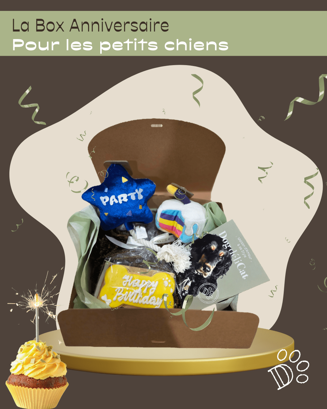 Box anniversaire petit chien – mini fête gourmande - DOG DéliCAT - DOG DéliCAT