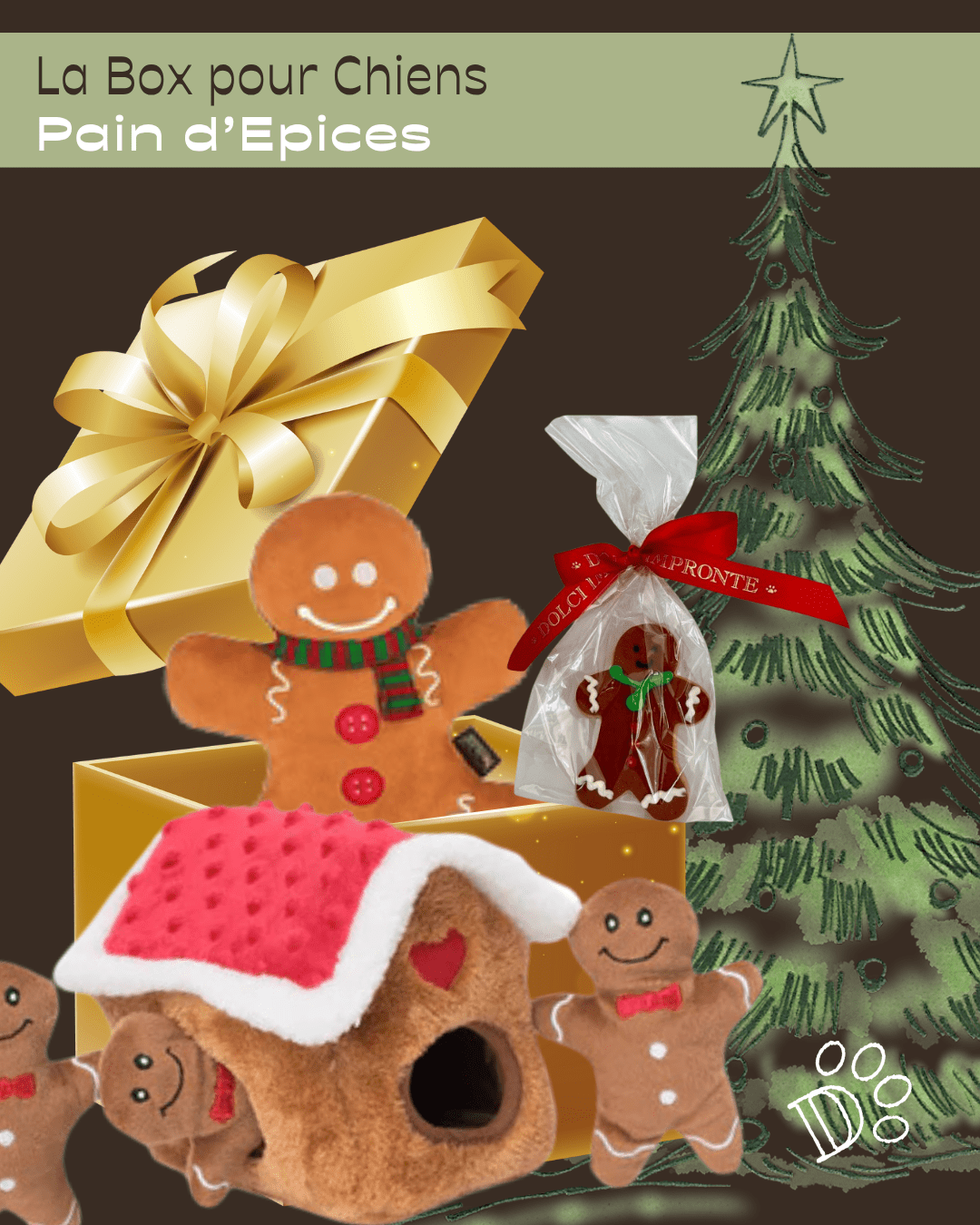 Box de Noël pour Chien – Pain d’Épices (Jeux et friandises) - DOG DéliCAT - DOG DéliCAT