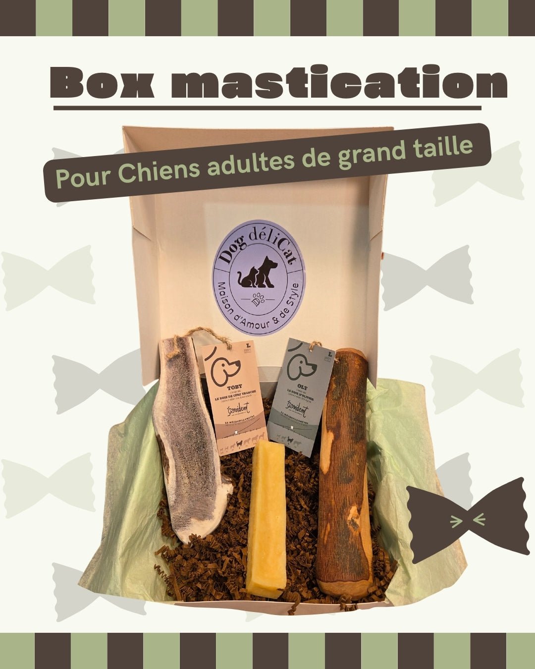 Box mastication naturelle et longue durée – Grands Chiens - DOG DéliCAT - DOG DéliCAT
