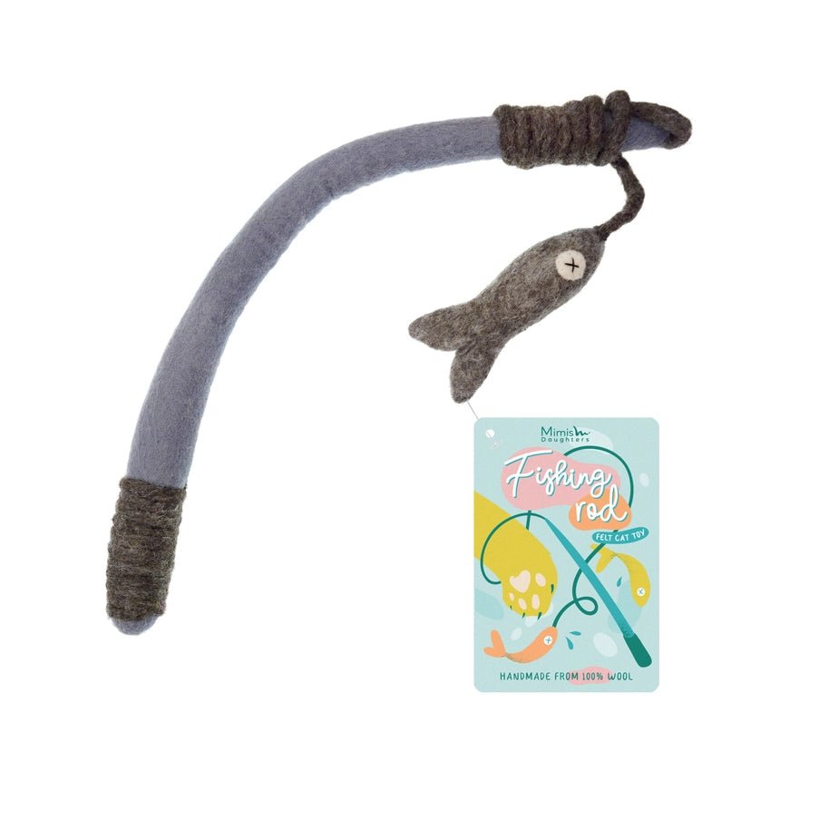 Canne à pêche en feutre de laine pour chat - MIMI'S DAUGHTER - DOG DéliCAT