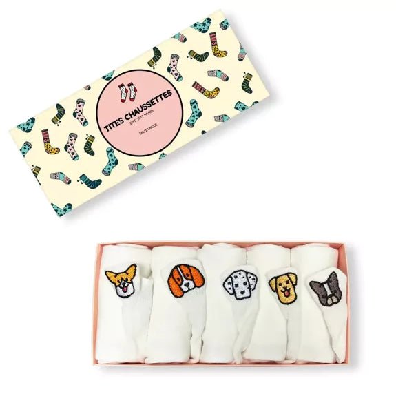 Chaussettes Blanches Languette Chien - TITES CHAUSSETTES - DOG DéliCAT