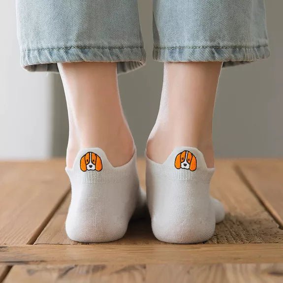 Chaussettes Blanches Languette Chien - TITES CHAUSSETTES - DOG DéliCAT