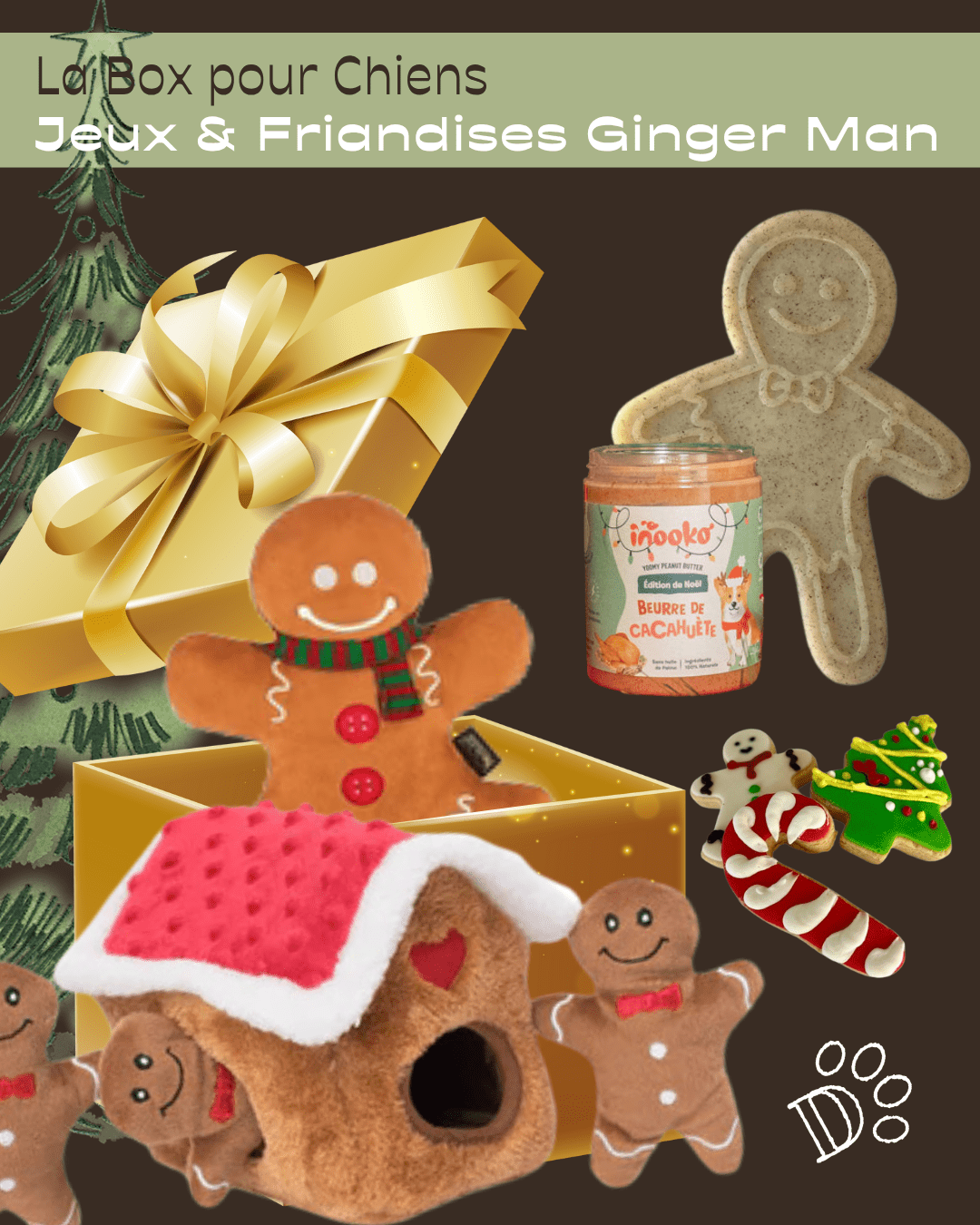 Coffret Deluxe de Noël pour Chien – Jeux & Friandises Ginger Man - DOG DéliCAT - DOG DéliCAT