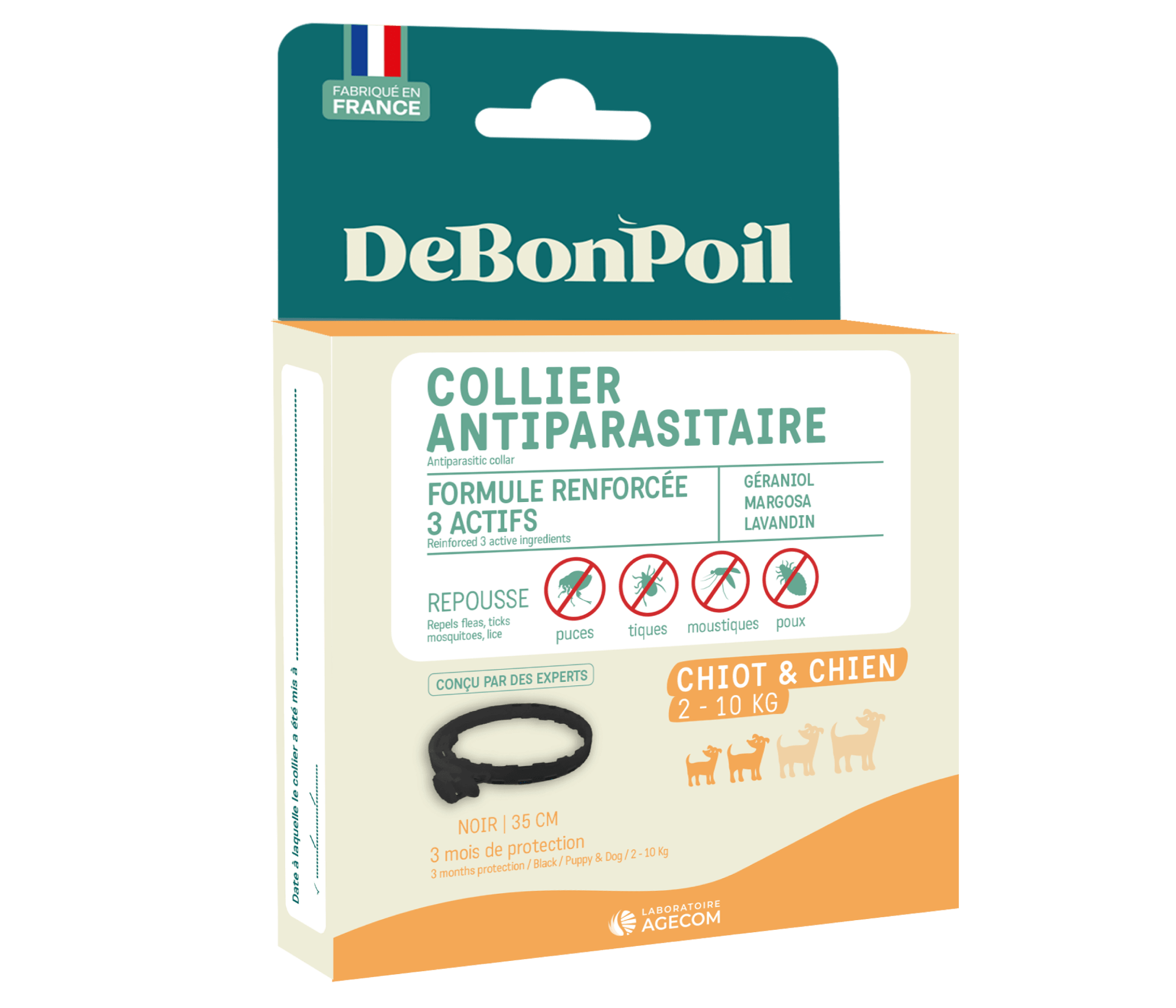 Collier antiparasitaire chien naturel DeBonPoil - DOG DÉLICAT