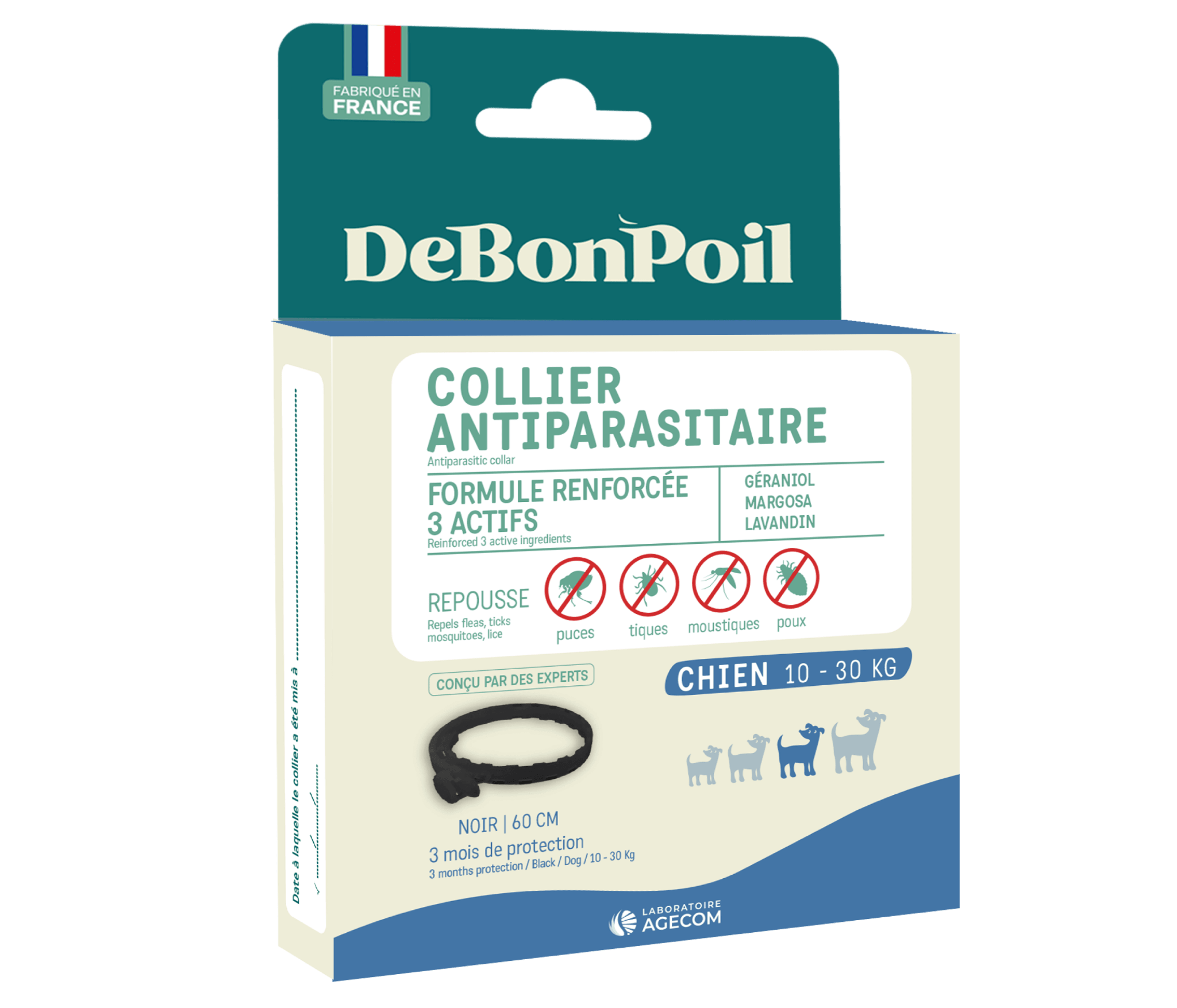 Collier antiparasitaire chien naturel DeBonPoil - DOG DÉLICAT
