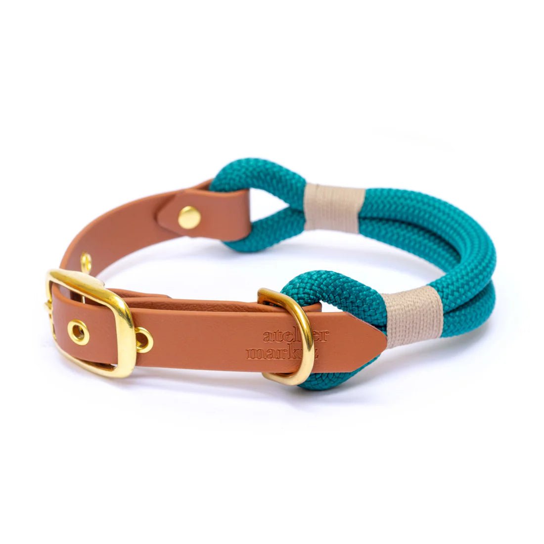 Collier corde & Biothane vert émeraude – Chic & résistant - ATELIER MARKIZ - DOG DéliCAT