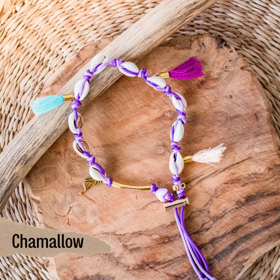 Collier EM chien porte médaille coquillages bohème - Frimousse Dog - DOG DéliCAT