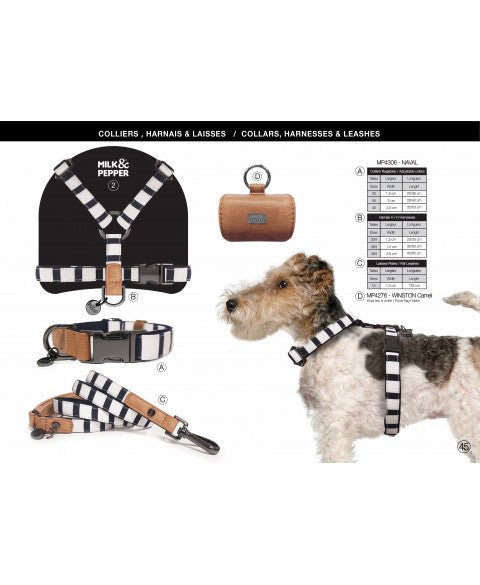 Collier Naval rayé marin – Élégance nautique intemporelle - MILK&PEPPER - DOG DéliCAT