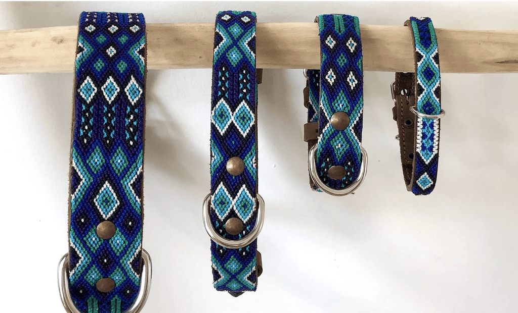 Collier pour chien en cuir brodé Bacalar (broderie complète) - MEXIE - DOG DéliCAT