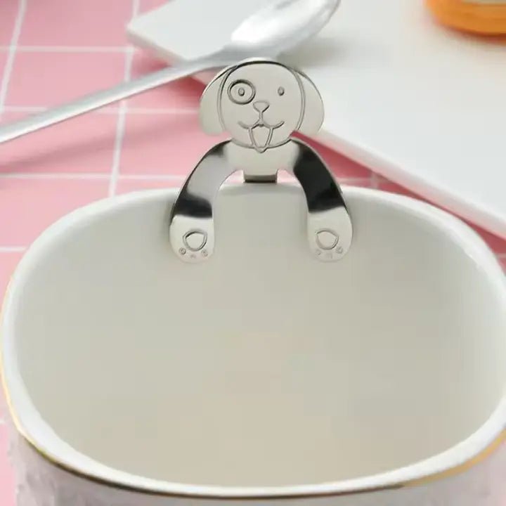 Compagnon de tasse chic 🐾 – Cuillère chien argent ou or rose - DOG DéliCAT - DOG DéliCAT