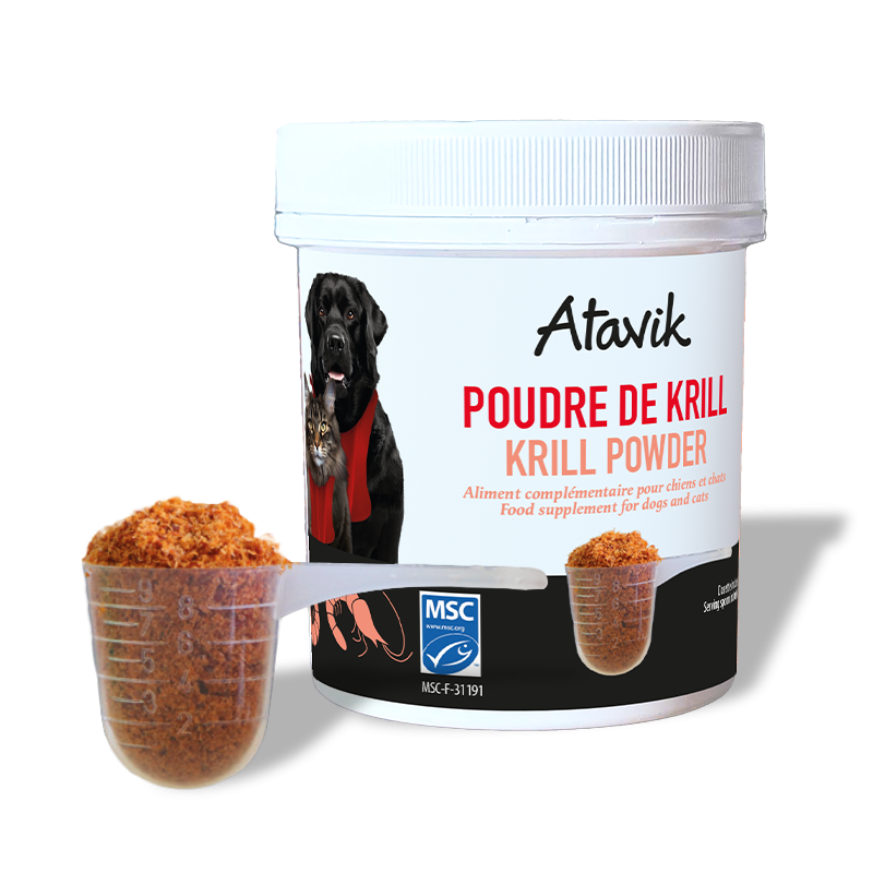 Poudre de krill naturelle Atavik pour chien et chat