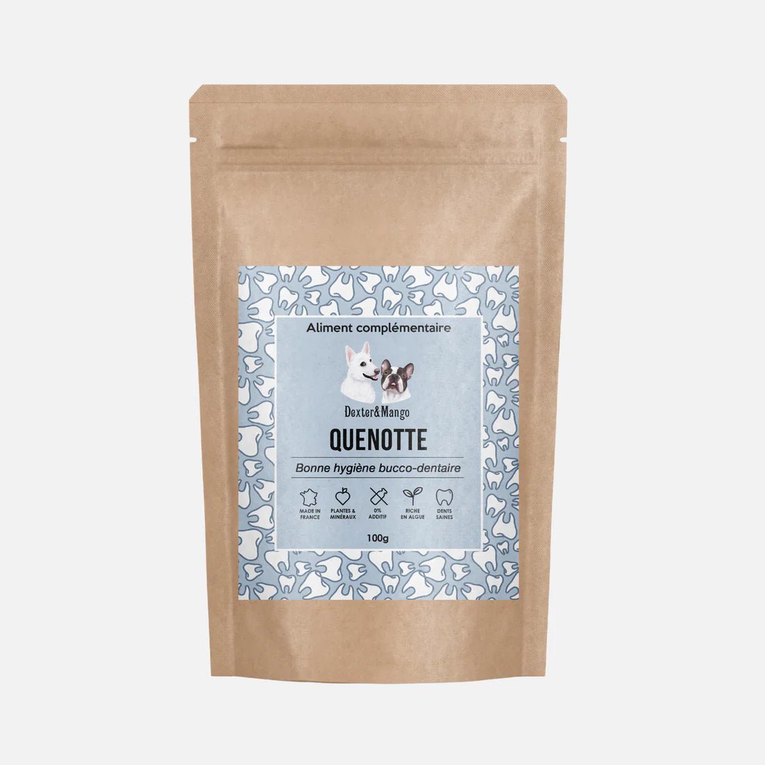 Complément alimentaire Quenotte - Hygiène bucco - dentaire naturelle pour chiens et chats - DEXTER & MANGO - DOG DéliCAT